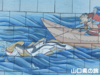 壇ノ浦の戦いを表した壁画